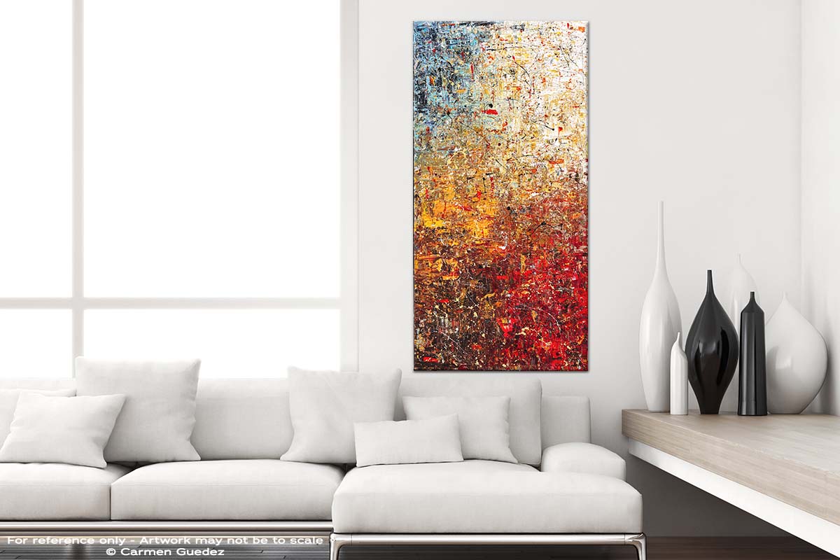 A Moment To Remember Vertical Abstract Art Canvas Painting V1 Id44