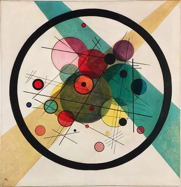 Abstract Art Elements - Line, Color, Shape, Form, Value, Texture - Painting Circles in a Circle By Kandinsky