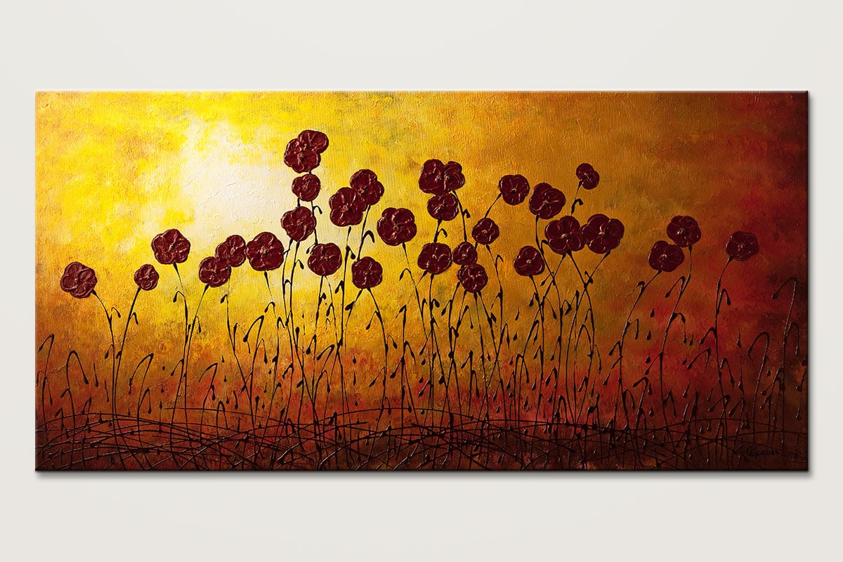 Autumn Valley Abstract Art Painting Of Flowers Id80