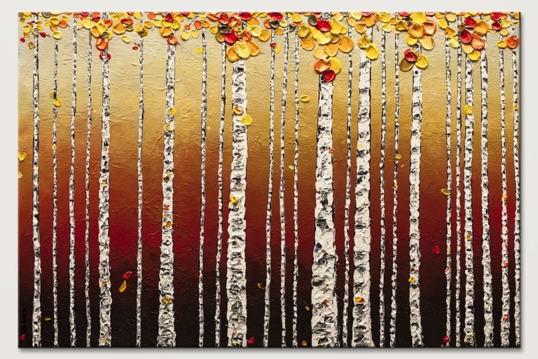 Back Home Landscapes Brio Birch Trees – Abstract Art Painting