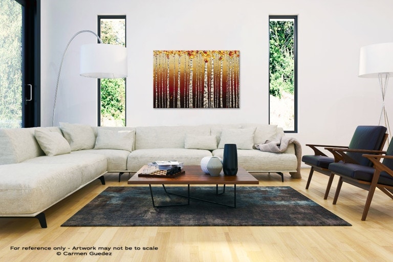 Back Home Landscapes Brio Birch Trees – Abstract Art Painting