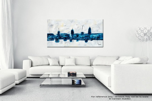 Blue City – Original Blue and White Abstract Art