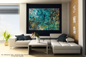 By the Lake – Large Abstract Painting on Canvas