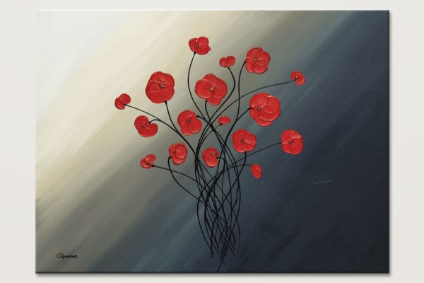 Clair De Lune Abstract Painting Of Flowers Id80