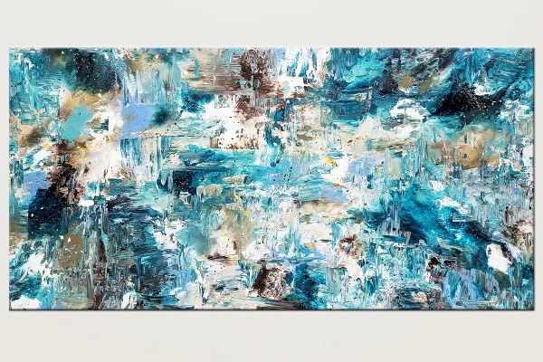 Coral Reef Extra Large Blue Abstract Painting Id80