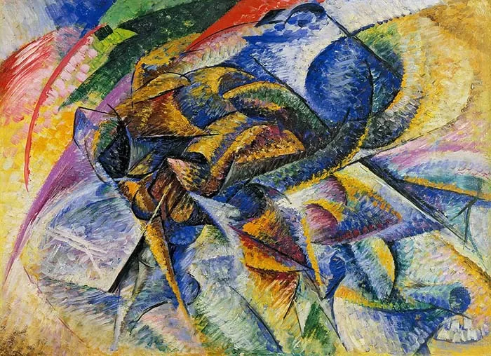 Form of Art Futurism - Painting Dynamism of A Cyclist by Umberto Boccioni