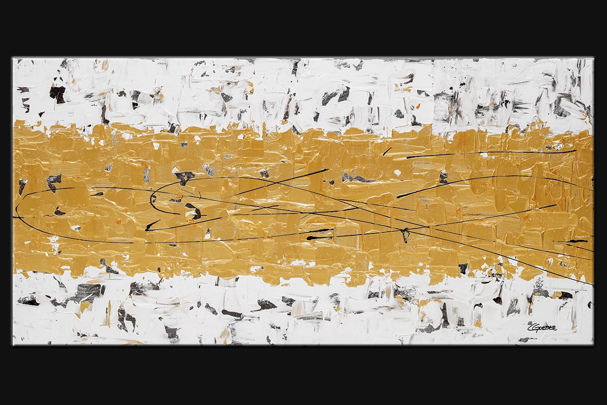 Golden Valley Gold Abstract Wall Art Painting