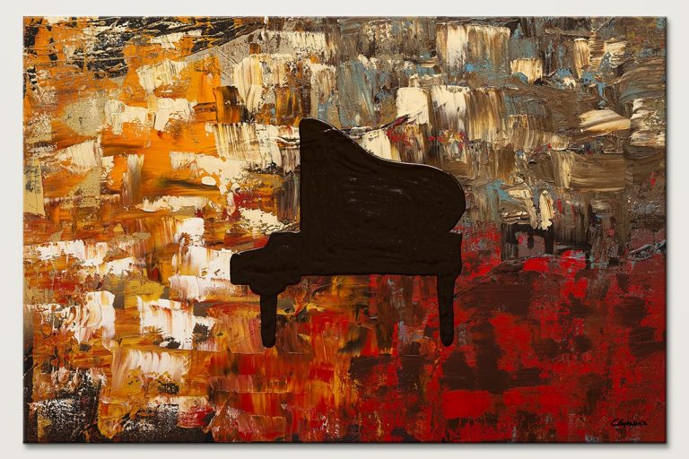 Back Home Music Grand Piano – Abstract Painting on Canvas