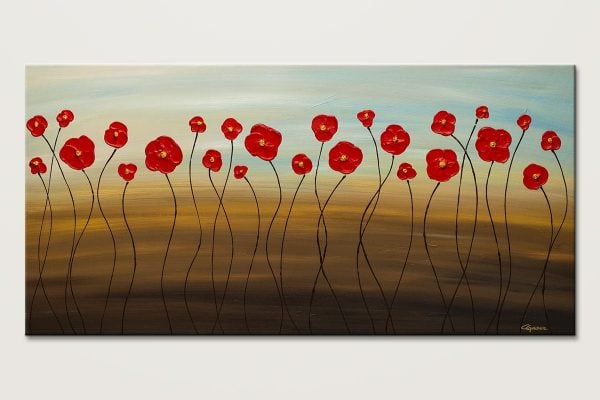 Hungarian Poppies Large Original Abstract Art Id80