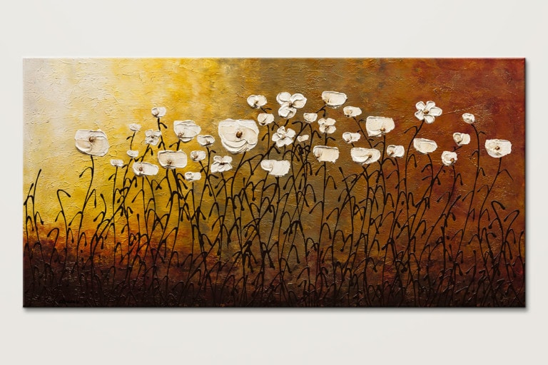 Back Home Flowers Sunrise Jardin Botanique – Original Abstract Art