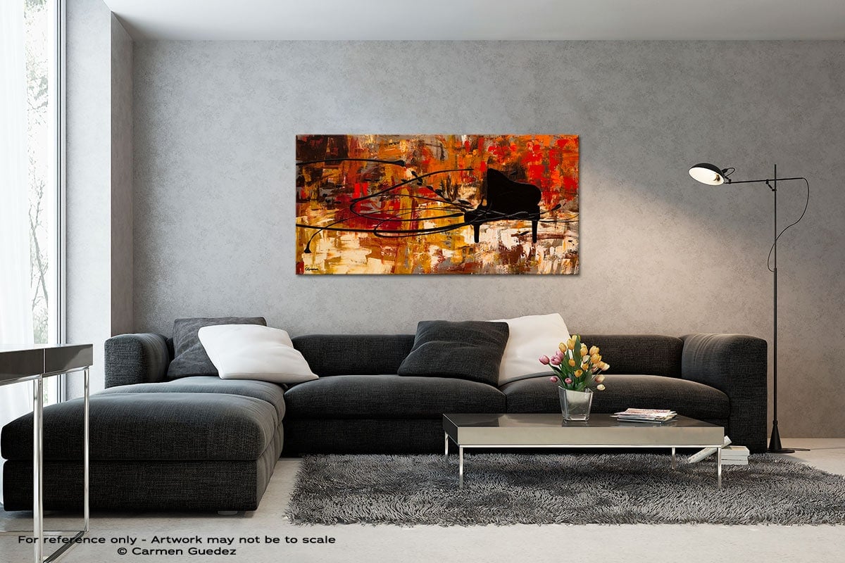 Keep The Tune Black And White Wall Abstract Art Painting Id70