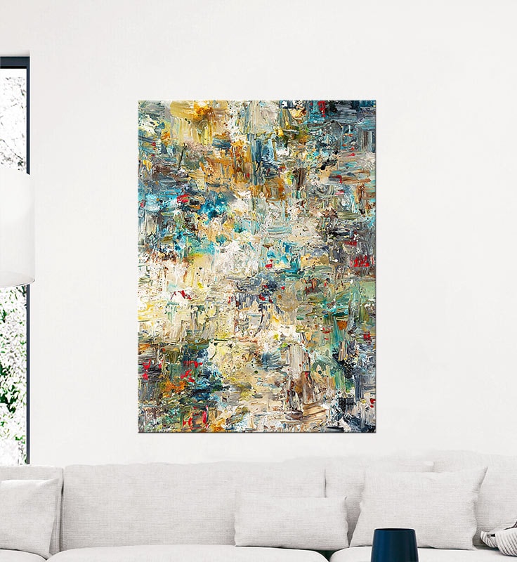 Large Abstract Wall Art Vertical Mobile