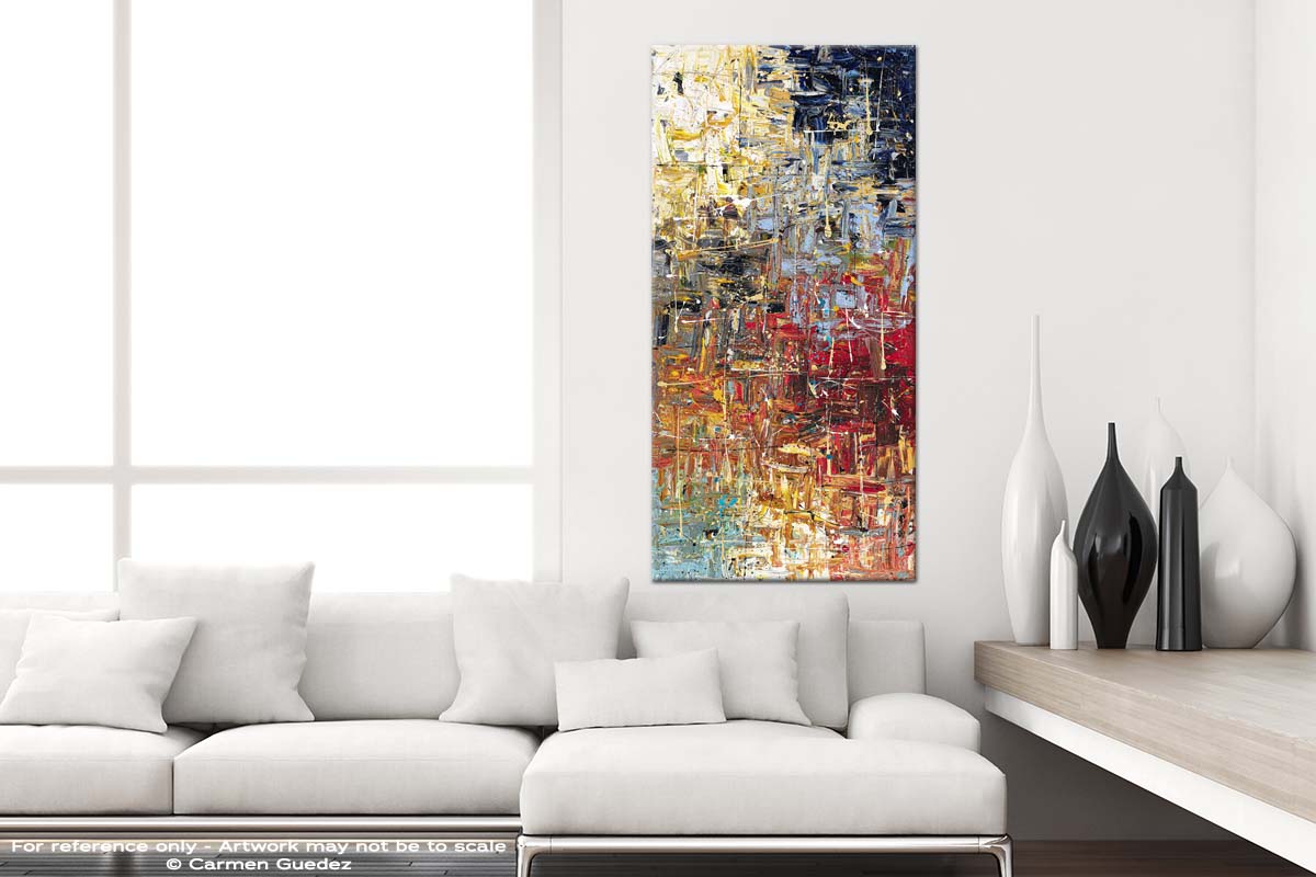 Live Out Loud Vertical Abstract Art Canvas Painting Id44