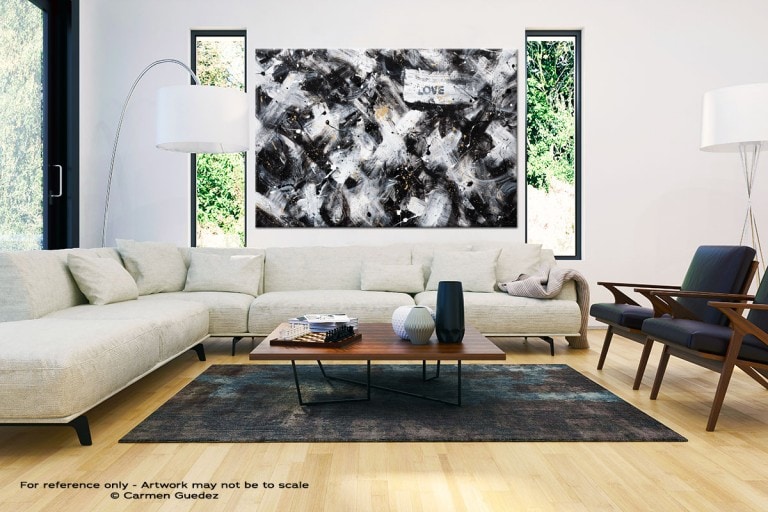 Love is Love – Black, White And Gold Abstract Art