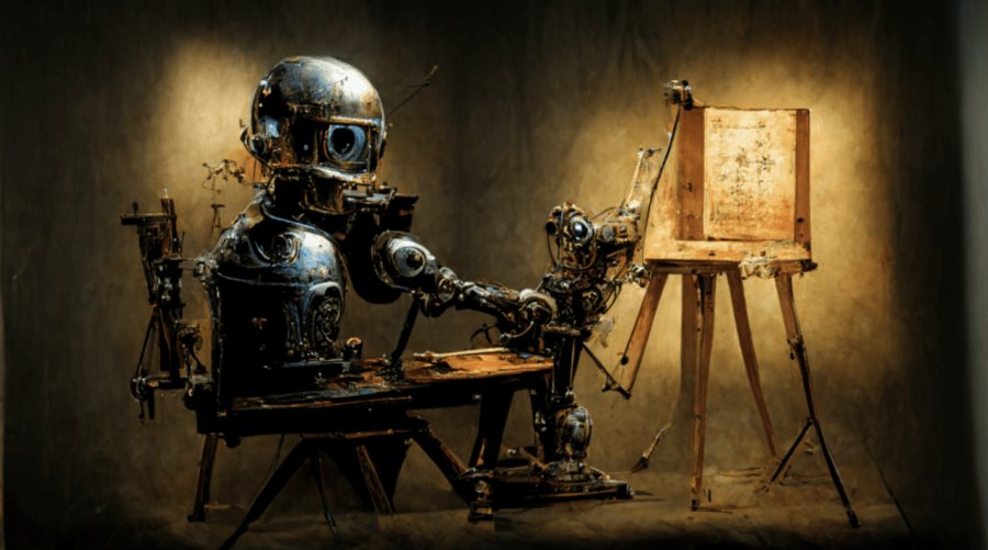 Midjourney Robot Painting Artificial Intelligence Generative Art