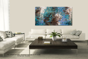 Blue Abstract Painting Ocean Paradise | Large Modern Wall Art for ...