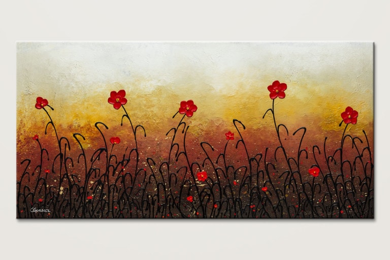 Back Home Flowers Sunrise Red Flower Garden Abstract Art of Flowers