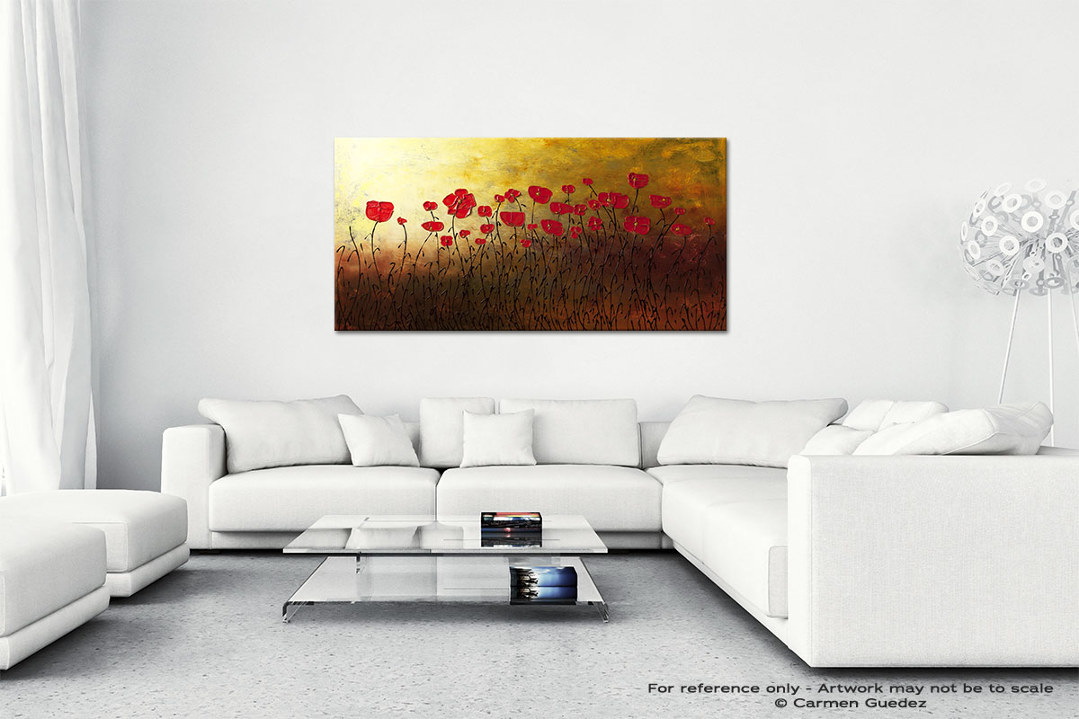 Red Flowers Wall Art Canvas Painting Id40