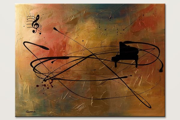 Solo Piano Abstract Art Painting Id80