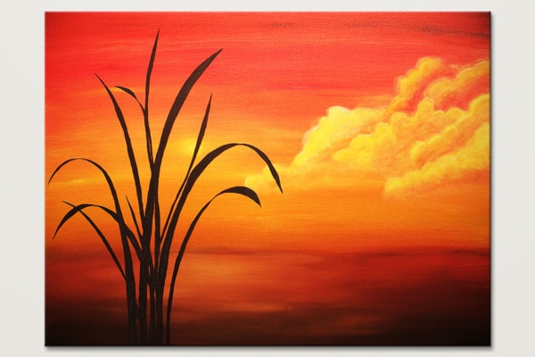 Sunset Palm Landscape Abstract Art Painting Id80