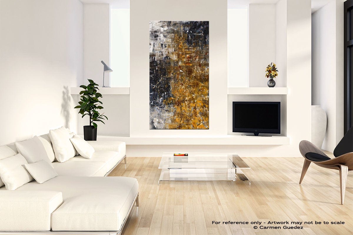 The Golden River Neutral Wall Art Abstract Painting Id14