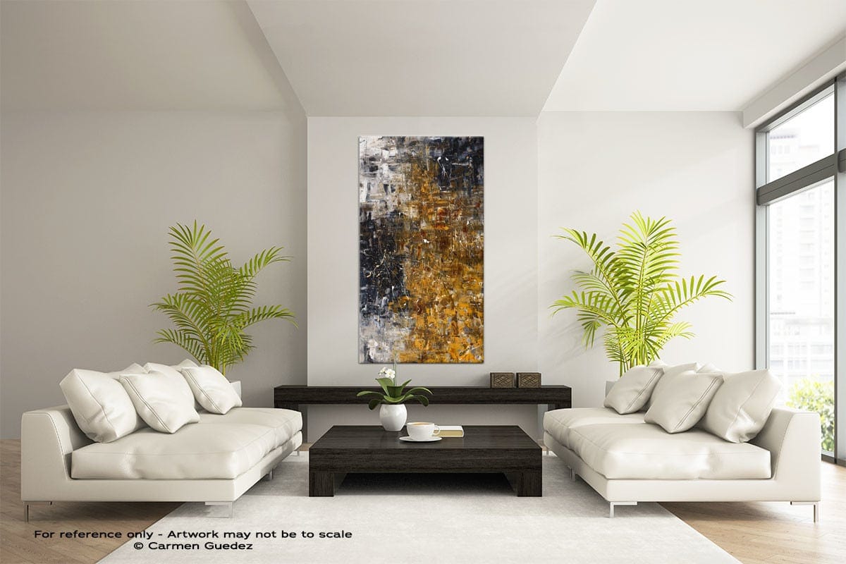 The Golden River Vertical Large Abstract Painting Id16