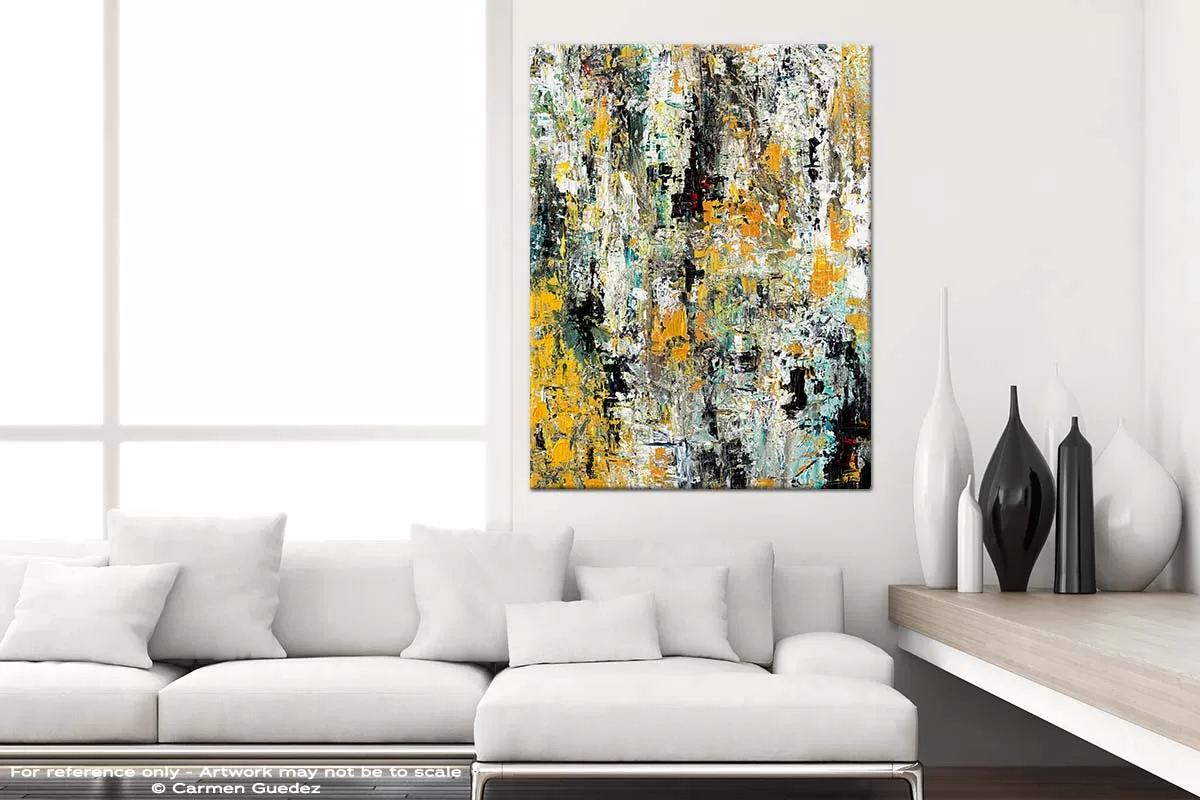 The Light Within Modern Vertical Black And White Interior Abstract Art V1 Id54