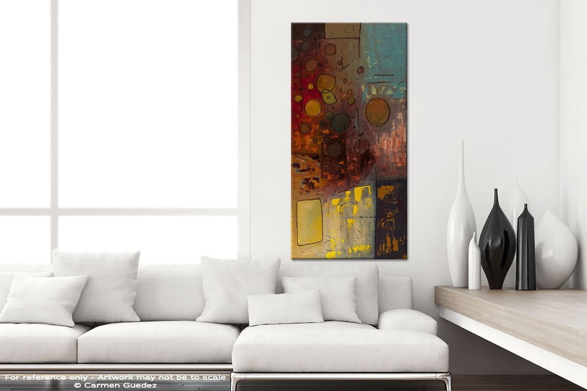 Voila Vertical Abstract Art Canvas Painting Id44