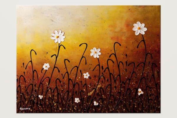White Flowers Flowers Abstract Art Painting Id80